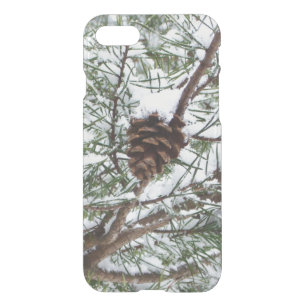 Snowy Pine Cone II Winter Nature Photography iPhone SE/8/7 Case