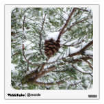 Snowy Pine Cone II Winter Nature Photography Wall Sticker
