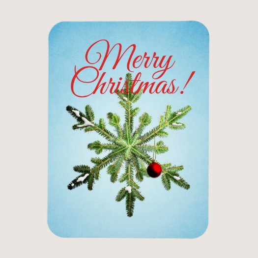 Snowy Pine Snowflake Christmas Custom Text