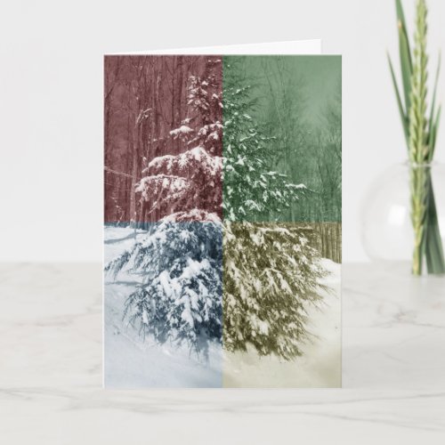 Snowy Pine Tree Christmas Card