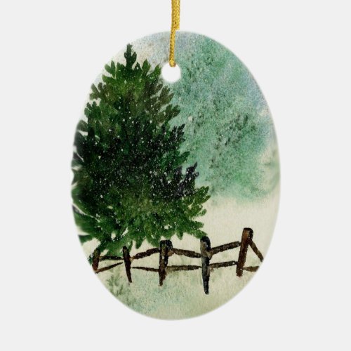 Snowy Pine Tree Christmas ornament