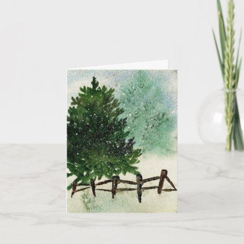 Snowy Pine Tree Holiday Card