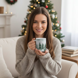 Snowy Pine Tree Winter Scene Christmas Gift Coffee Mug