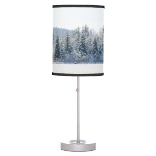 Snowy Pine Trees Dream 1 Table Lamp