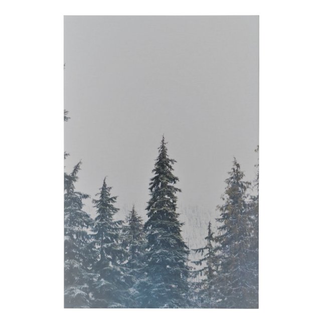 Snowy Pine Trees Faux Canvas Print (Front)