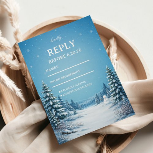 Snowy Pine Valley Beneath RSVP Card