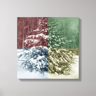 Snowy Pine Wrapped Canvas Print