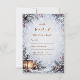 Snowy Pinecone Winter Celebration RSVP Card