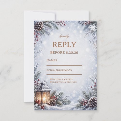 Snowy Pinecone Winter Celebration RSVP Card