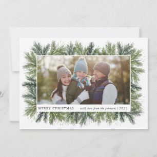 Snowy Pines Christmas Photo Card