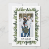 Snowy Pines Christmas Photo Card