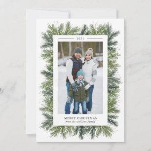 Snowy Pines Christmas Photo Card