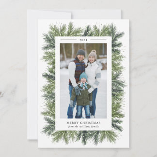 Snowy Pines Christmas Photo Card