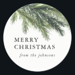 Snowy Pines Christmas Sticker<br><div class="desc">Snowy Pines Chrsitmas Sticker,  Customizable,  Part of a collection</div>