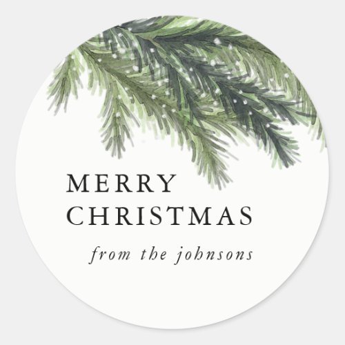 Snowy Pines Christmas Sticker