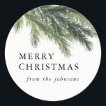 Snowy Pines Christmas Sticker<br><div class="desc">Snowy Pines Chrsitmas Sticker,  Customizable,  Part of a collection</div>
