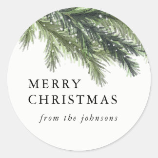 Snowy Pines Christmas Sticker
