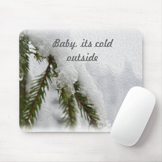 Snowy Pines Mouse Pad (With Mouse)