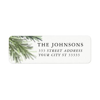 Snowy Pines Return Address Label by Whimzy_Designs at Zazzle
