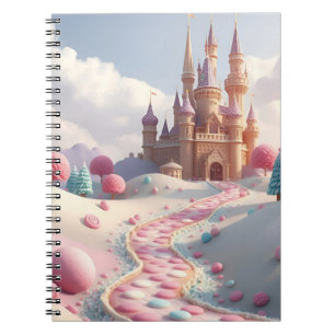 Snowy Pink Candy Land Fairy Castle Notebook