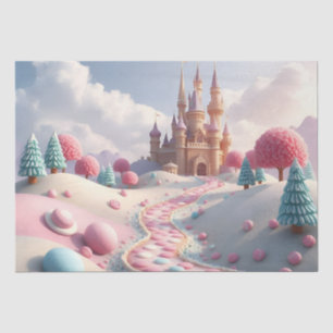 Snowy Pink Candy Land Fairy Castle Tissue Paper
