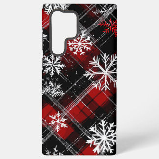 Snowy Plaid Samsung Galaxy S22 Ultra Case