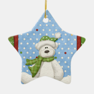 Snowy Polar Bear Ornament