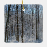 Snowy Poplar Forest I Ceramic Ornament