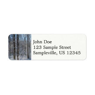 Snowy Poplar Forest I Label