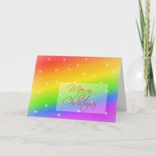 Snowy Rainbow Christmas Holiday Card