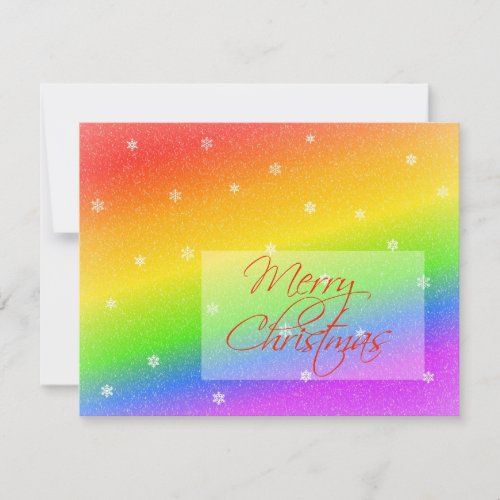 Snowy Rainbow Christmas Invitation