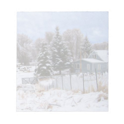 Snowy Ranch House Notepad