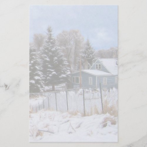 Snowy Ranch House Stationery