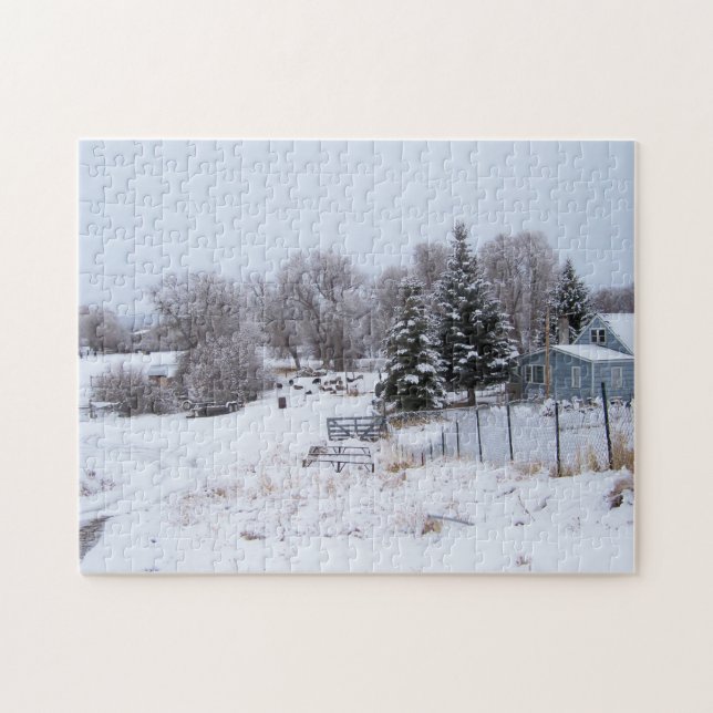 Snowy Ranch Morning Jigsaw Puzzle (Horizontal)