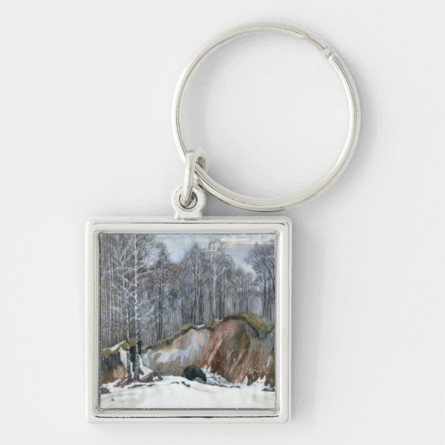 Snowy ravine keychain (Front)