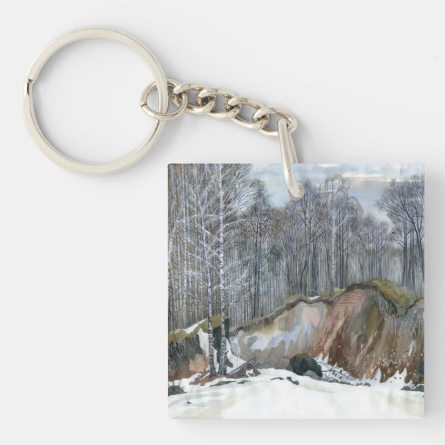 Snowy ravine keychain (Front)