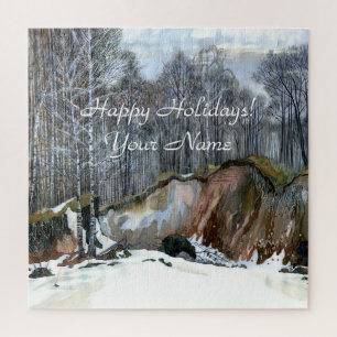 Snowy ravine painting watercolor jigsaw puzzle