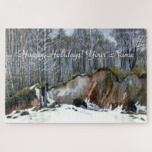 Snowy ravine  painting  watercolor