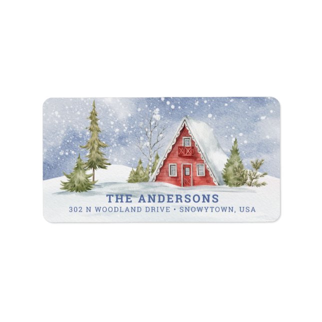 Snowy Red Cabin  Label (Front)