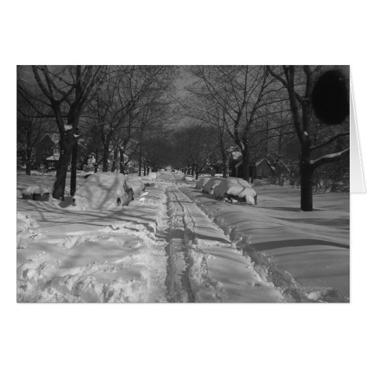 Snowy residential street (Front Horizontal)