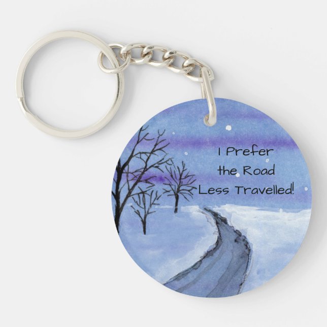 Snowy Road Keychain (Front)