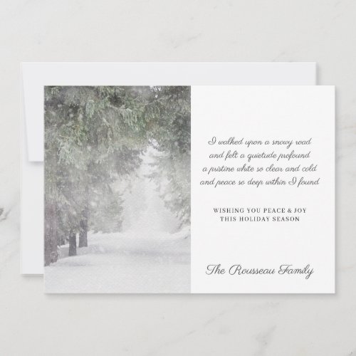 Snowy Road Peace Poem Holiday Card