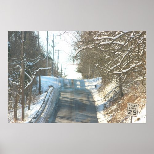 Snowy Road Poster