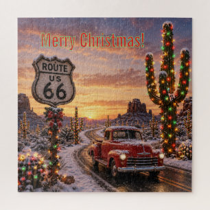 Snowy Route 66 Family Game Night Jigsaw Puzzle