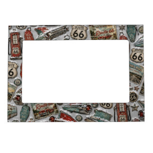 Snowy Route 66 Roadside Memories Magnetic Frame