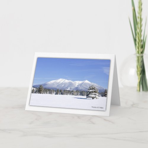 Snowy San Francisco Peaks Custom Inside Greeting Holiday Card