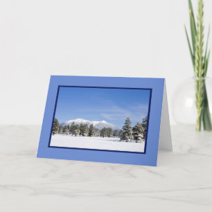 Snowy San Francisco Peaks Photo Custom Holiday Card