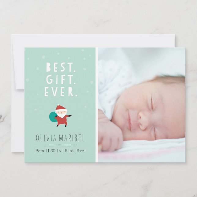 Snowy Santa Holiday Card (Front)