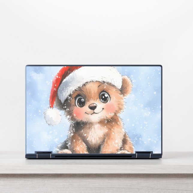 Snowy Santa Little Cub HP Laptop Skin (Front)