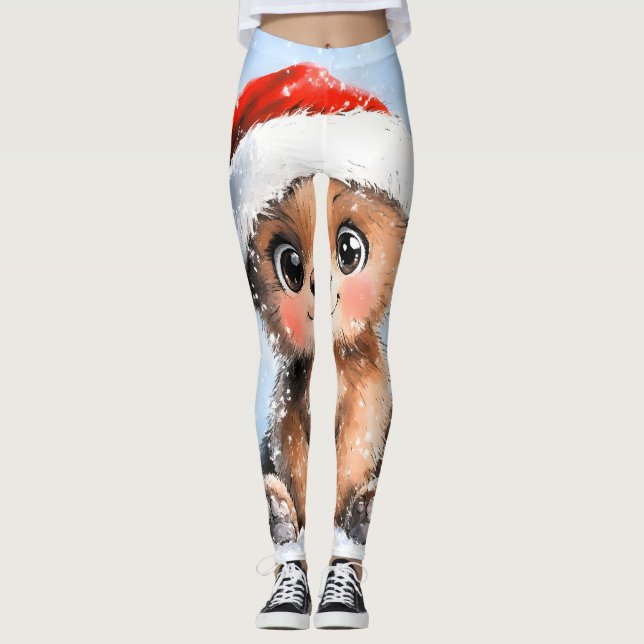 Snowy Santa Little Cub Leggings (Front)